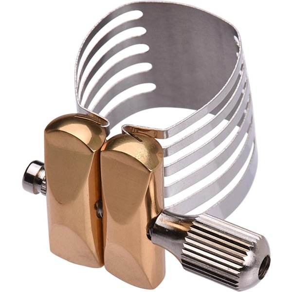 Ligadura De SaxofóN De Ajuste De Un Solo Tornillo Ligadura De SaxofóN Compacta Y Duradera Para SaxofóN Soprano For Alto Saxophone Plata-image