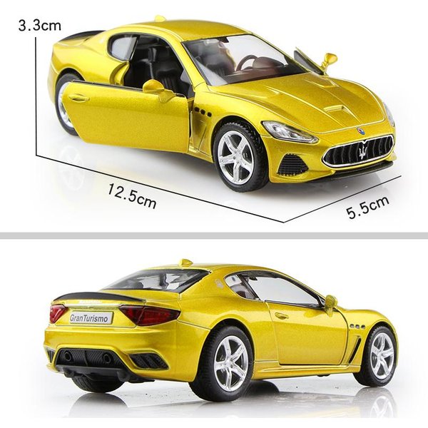 Maserati Granturismo MC Coupe Symulacja Odlewany I Zabawkowy Pojazd Pull Back & Otwierane Drzwi RMZ City 1:36 Model Auta Ze Stopu Prezenty Dla Dzieci-image
