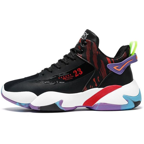 Zapatos Deportivos Para Hombre OtoñO Adolescentes Campus Modernos Zapatos De Baloncesto Tejido Volador Transpirables Casuales Zapatos Para Correr 44 Black-image
