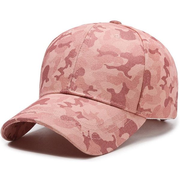 Unisex Czapka Z Daszkiem KamuflażOwa Outdoorowa Kapelusz PrzeciwsłOneczny Dla MężCzyzn I Kobiet Regulowana Rekreacyjna Czapka Sportowa Damska Snapback (Pink,56-58Cm) RóżOwy-image