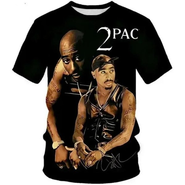Nowa Koszulka Harajuku MęSka Koszulka Moda 2Pac Graficzne Koszulki Hip Hop MęSkie Koszulki Letnie Topy Koszulki MężCzyzna Markowe Ubrania 4XL-image