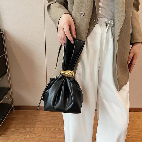 Elegancka KopertóWka Wieczorowa Dla Kobiet Luksusowa MięKka SkóRa PU Weselna Kolacja Impreza Torebka 16X16X13Cm Czarny-image