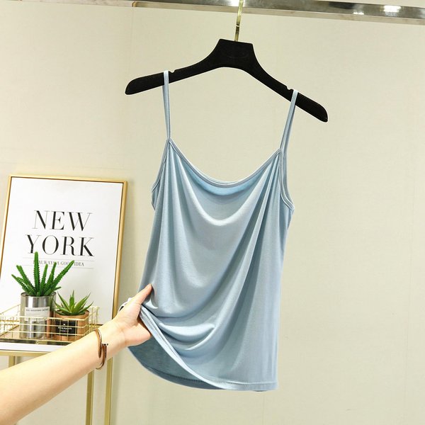 Camisola BáSica Sin Mangas Con Tirantes Finos De Modal Para Mujer, Color Liso, Combina Con Todo XL-image