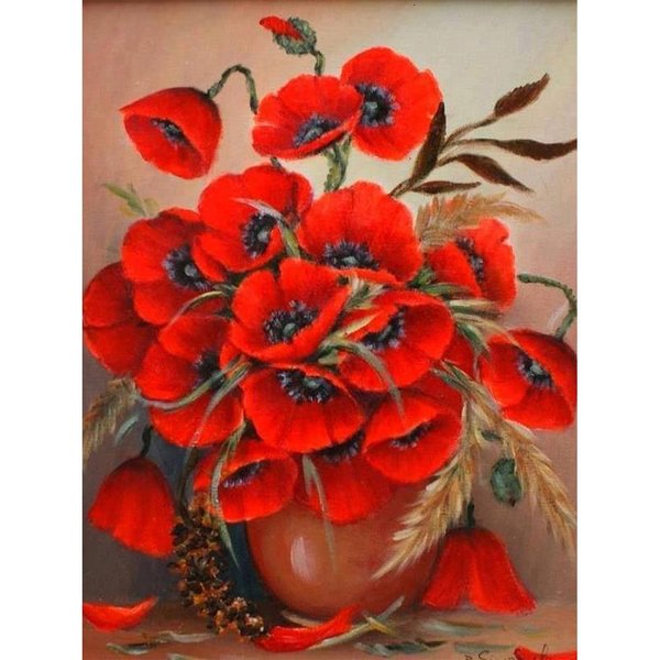 5D DIY Diament Haft Cross Stitch łYszczec Kwiat Diament Mozaika Diament Malarstwo WystróJ 20X30CM Red-image
