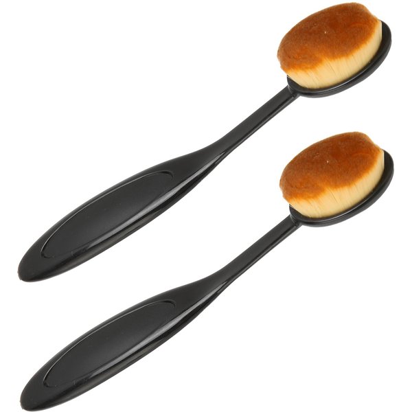 2 Uds. Brocha Para Base De Maquillaje Pelo Suave Flexible Base LíQuida BB Cream Brocha De Maquillaje Herramienta CosméTica-image