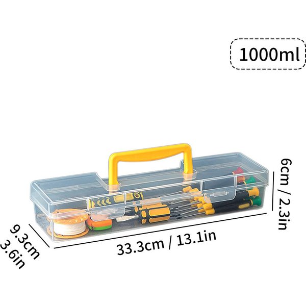 Worthbuy Caja Organizadora De PláStico Transparente PortáTil Caja De Herramientas Multiusos Para Electricista Almacenamiento De Herramientas De Taladro Caja De Herramientas De FerreteríA-image