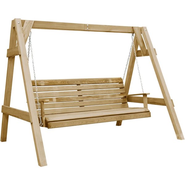 ŁAwka HuśTawka Z Drewna Sosnowego Impregnowanego CiśNieniowo 205 X 150 X 157 Cm-image
