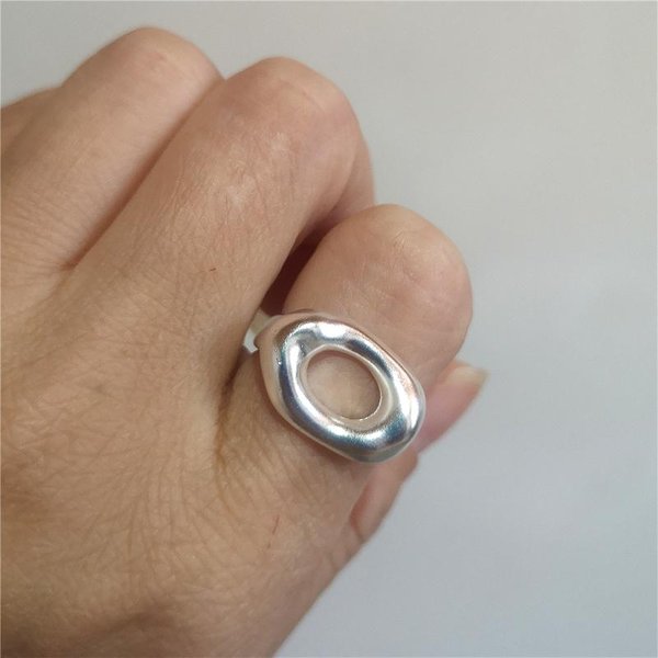 Moda Coreana Anillos Abiertos GeoméTricos Irregulares Huecos Color Cobre Para Mujer Chica JoyeríA EstéTica Simple Accesorios Regalo-image