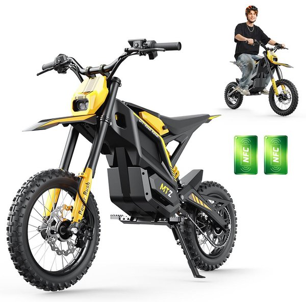 Iscooter MT2 Motocykl Elektryczny 48V 22.5Ah Bateria ZasięG 56-72Km Silnik 3000W PręDkość 60Km/H żółTy-image