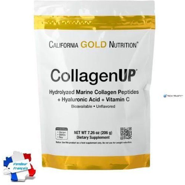 Suplement Diety PięKno - California Gold Nutrition - Kolagen Morski - Kwas Hialuronowy - Witamina C - 3 W 1-image