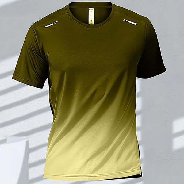 Camiseta De Hombre Impresa En 3D Deportes Running Secado RáPido Degradado Manga Corta Camisetas Entrenamiento Al Aire Libre Baloncesto Entrenamiento Running XL Black-image