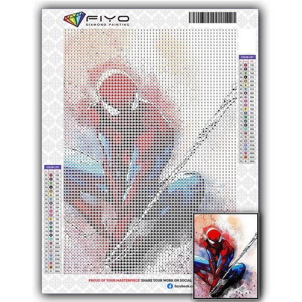 Diament Haft Spiderman 5D DIY Diament Malarstwo Cross Stitch Rhinestone Full Round 20X30CM-image