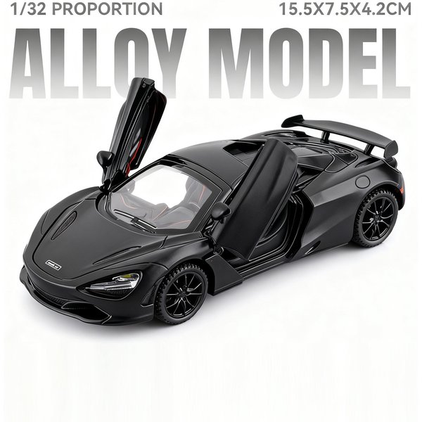 1:32 765Lt 720S Model Supercar Zabawki Metal Diecast DźWięK ŚWiatłO Drzwi Otwierane Pull Back Wykwintny Ornament Nadwozia Samochody Sportowe Dla Dziecka-image