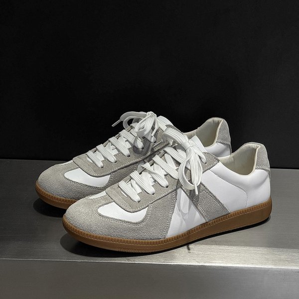 MęSkie Buty Treningowe Dimanyu Nowe Prawdziwa SkóRa MęSkie Niemieckie Buty Treningowe DużY Rozmiar Codzienne Trampki MęSkie 39 Gray-image