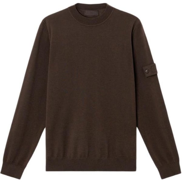 Stone Island Serie Fantasma Hombro CaíDo Cuello De Canalé Corte Holgado Casual Cuello Redondo CóModo Manga Larga SuéTer De Punto K2S155100074S00FC-V0070 M Black-image