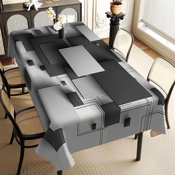 Nowoczesna Geometria Abstrakcyjny ProstokąT Wodoodporny Obrus Dekoracja StołU Dekoracja Kuchni W Stylu Wiejskim Stół Jadalny Dekoracja Na ŚWięTa 140X280Cm-image
