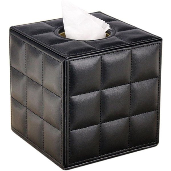 Caja Creativa Para Rollos De Papel De Escritorio, Estuche Para PañUelos De Cuero SintéTico, Servilletero CúBico, Bandeja Para Bombeo De Cocina, Caja De Almacenamiento De Estilo Europeo.-image