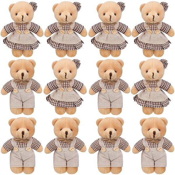 12-4S Mini Miś Zabawka MałE Misie Lalka Hurtowo MięKki Plusz Pluszowe ZwierząTka MałE Misie Na Breloczek DIY RzemiosłO Baby Shower Urodziny 48 PCS-image
