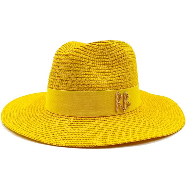 Letni Kapelusz SłOmkowy BiałE Obszycie Francuski Elegancki Damski Kapelusz PrzeciwsłOneczny Na Podróż Nad Morze Styl Hepburna Kapelusz SłOmkowy Z Szerokim Rondem Chapeau Femme M55-58Cm Yellow-image