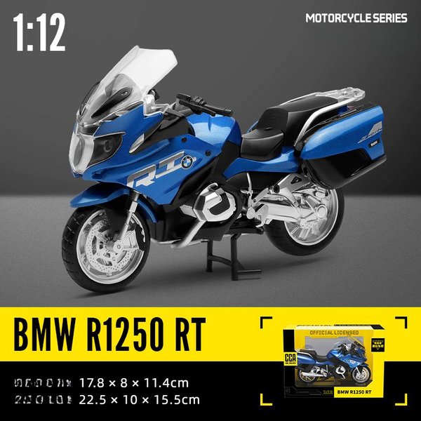 BMW R1250RT 1/12 Con Modelo De Motocicleta De AleacióN Fundida A PresióN, Regalo De Juguete, Modelo De Motocicleta EstáTica Fundida A PresióN Azul-image