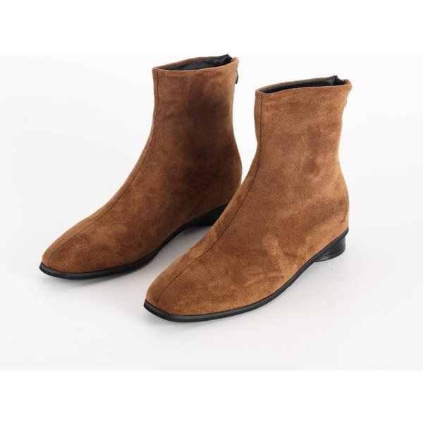 Zapatos De Tobillo Para Mujer Botas De Mujer Ocio Botas Modernas Mujer Costura Puntera Cuadrada TacóN Bajo Cremallera Trasera Zapatos Mujer 39 Brown-image