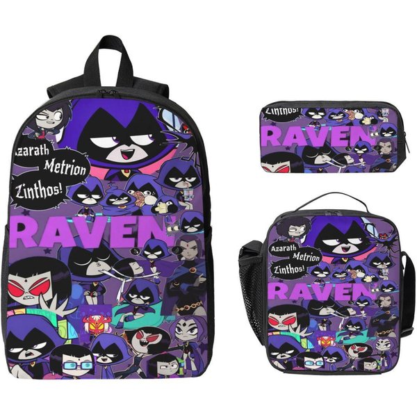 Zestaw 3 PlecakóW Teen Titans Go Beast Boy Dla ChłOpca I Dziewczynki, PióRniki, Zestawy TornistróW Z Pojemnikiem Na Lunch Dla UcznióW, Plecak-image