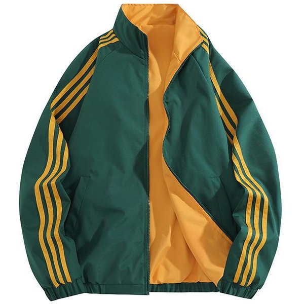 Kurtka Ze StóJką, MęSka Dwustronna Kurtka Bejsbolowa, MęSka Wszechstronna Kurtka Sportowa Casualowa Xxxl Zielony-image
