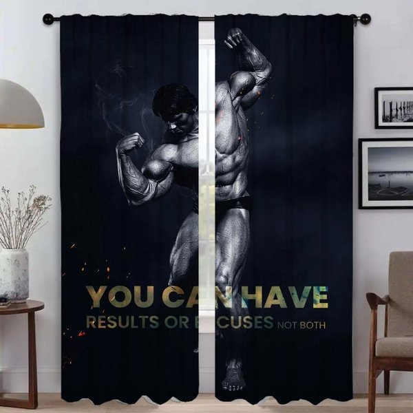Gimnasio Culturista Sombras Cortinas Antimosquitos Para CáMara Tul Para Dormitorio Cortinas Elegantes Para HabitacióN 2 Piezas Cortina Para SalóN W50Xh70Cmx2Pcs-Cl-image