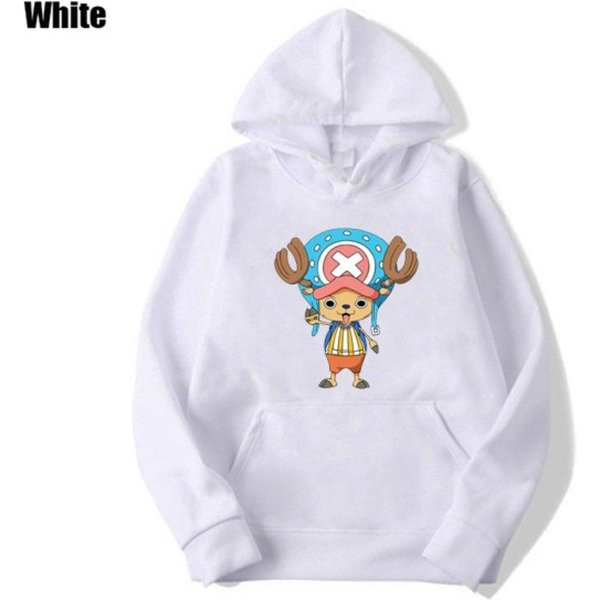 Anime One Piece Tony Tony Chopper Sudadera Con Capucha Estampada Hombres Mujeres Anime Sudadera Con Capucha Manga Larga JerséIs De Lana OtoñO Invierno Sudadera L Blanco-image