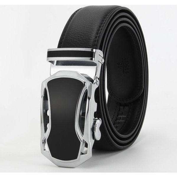 Nuevo Estilo De CinturóN De Cuero De Vaca Genuino Para Hombre Hebilla AutomáTica Multicolor Negocio Y Casual CinturóN De Segunda Capa De Cuero De Vaca 110-130CM-image