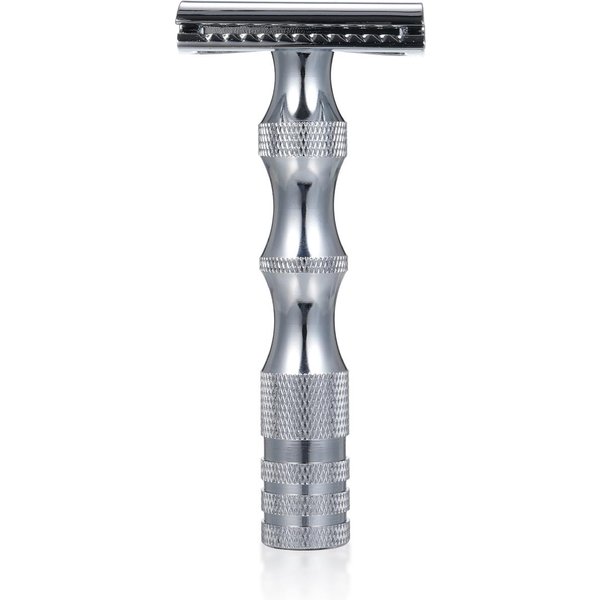 Maquinilla De Afeitar Para Hombre Maquinilla De Afeitar Manual Vintage Maquinilla De Afeitar De Seguridad De Doble Filo Plata-image