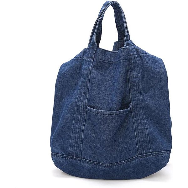 Codzienna DżInsowa Torba Na Ramię Dla Kobiet DużA Pojemność DżInsowa Torba Crossbody Modna PodróżNa Torba Tote Torebka Blue-image