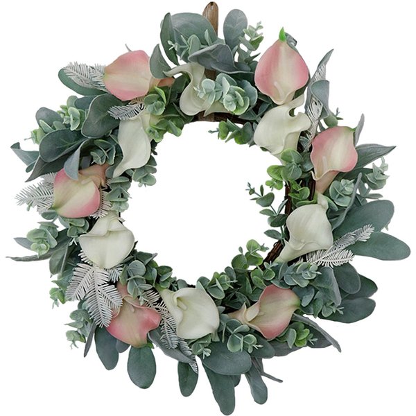 Corona De Flores Artificiales Corona De Flores Artificiales Mimbre DecoracióN Para Puerta Principal Pared Ventana Fiesta-image