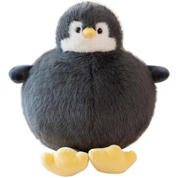 Urocza Pluszowa Poduszka Pingwin Kawaii Gruba Wypchana Poduszka Pingwin MięKka Poduszka Pod Plecy Na Sofę Prezent Urodzinowy 35Cm Gray-image