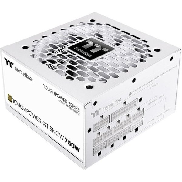 Thermaltake modulaire ATX 3.1 Thermaltake 750 W 80+ Gold Toughpower GT, blanche, avec protections avancées