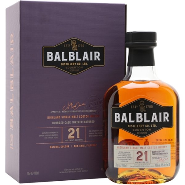 Balblair 21 Year Old Highland Single Malt Scotch Whisky