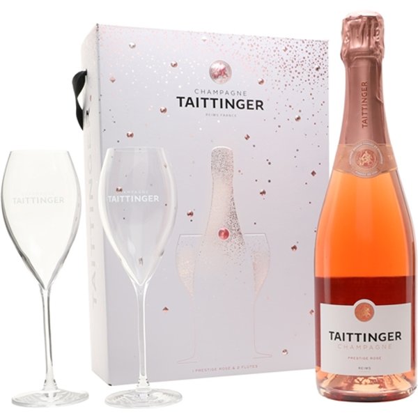 Taittinger Brut Prestige Rose Champagne / Glass Set