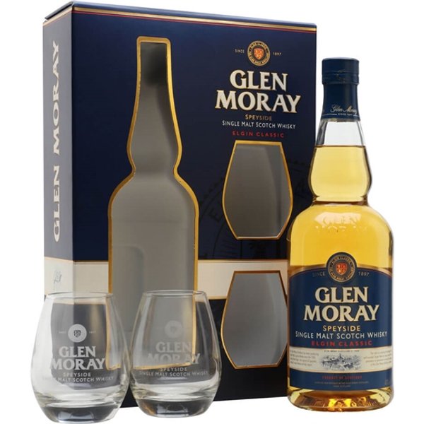 Glen Moray Classic / Glass Set Speyside Single Malt Scotch Whisky