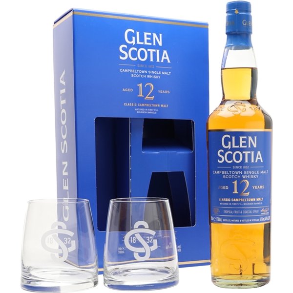 Glen Scotia 12 Year Old Glass Set Campbeltown Whisky