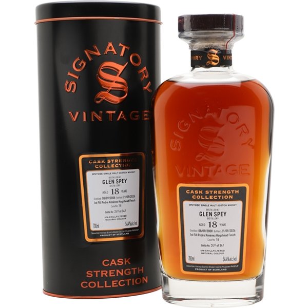 Glen Spey 2008 / 18 Year Old / Cask 18 / Signatory Cask Strength Speyside Whisky