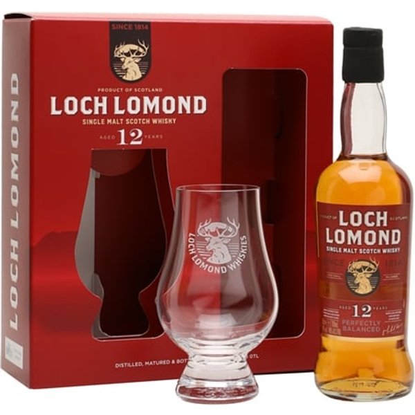 Loch Lomond 12 Year Old / Small Bottle / Glass Set Highland Whisky