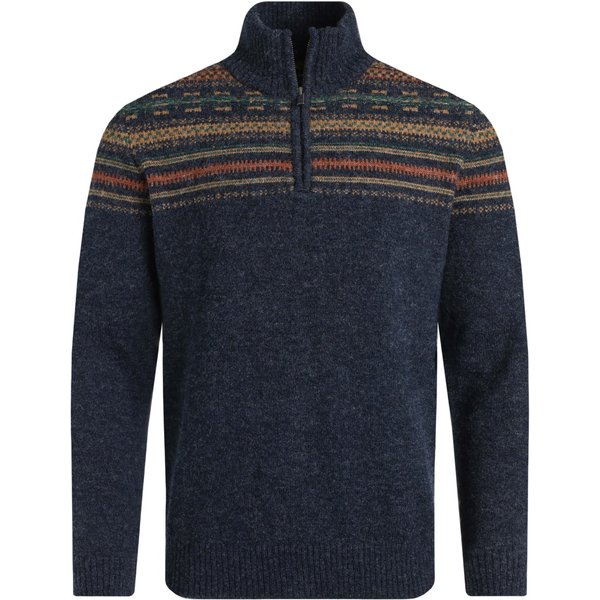 Weird Fish Larner 1/4 Zip Fair Isle Jumper Midnight Size XL