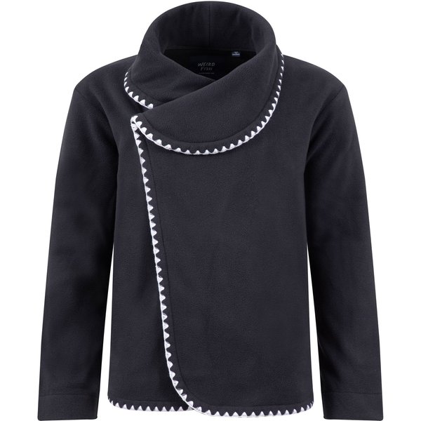 Weird Fish Tamara Asymmetric Fleece Cardigan Navy Size 8