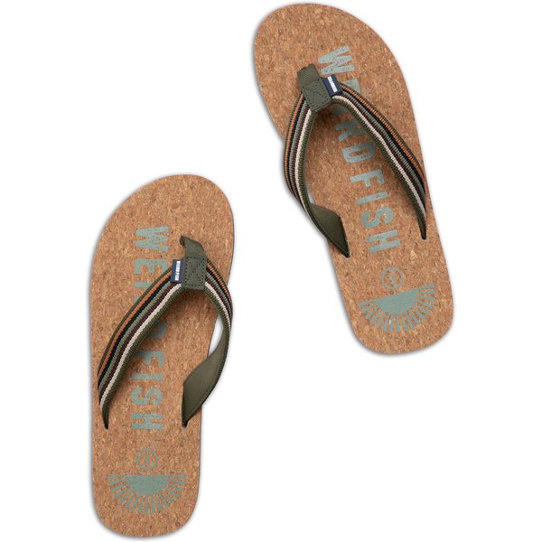 Weird Fish Englewood Cork Flip Flops Basil Size 9