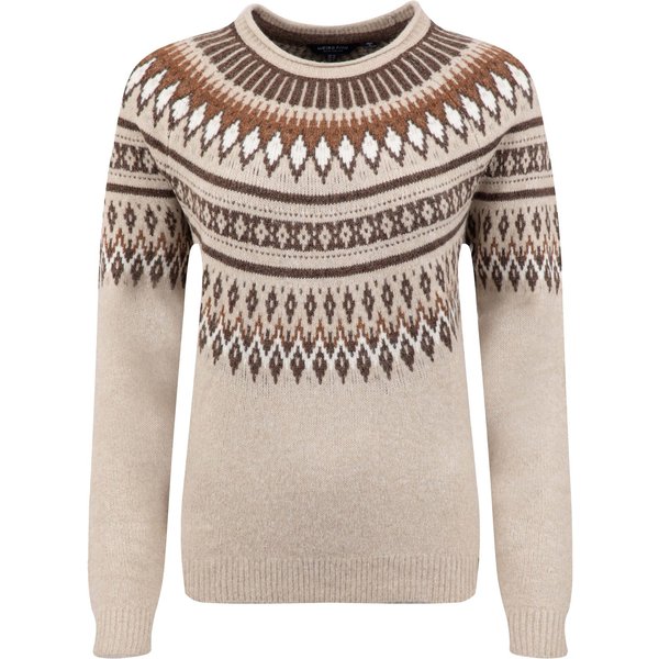 Weird Fish Pines Metallic Fair Isle Jumper SandStone Size 10