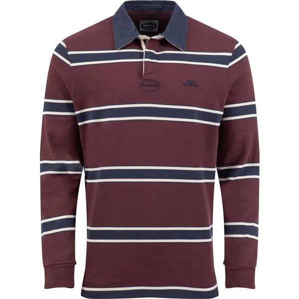 Weird Fish Percy Striped Rugby Shirt Mulled Wine Size 2XL