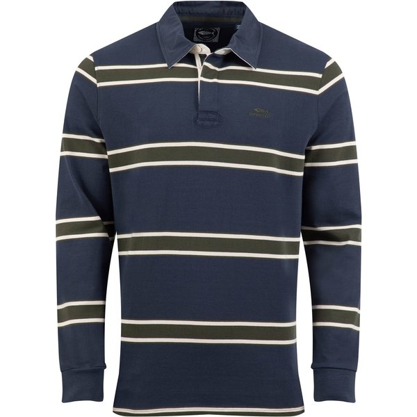 Weird Fish Percy Striped Rugby Shirt Navy Size 2XL