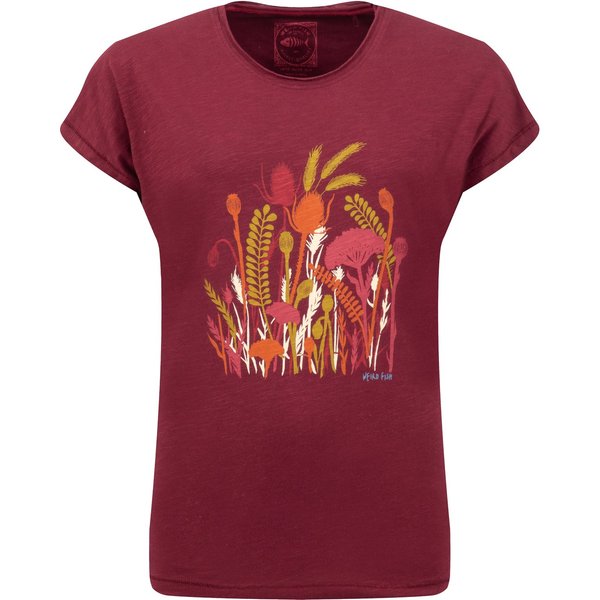 Weird Fish Wildflowers Front Print Graphic T-Shirt Red Grape Size 18
