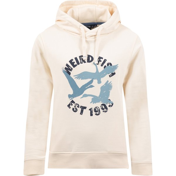 Weird Fish Topaz Front Print Popover Hoodie Eggnog Size 10