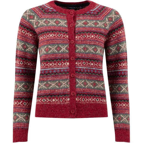 Weird Fish Hollan Fair Isle Cardigan Rhubarb Size 10